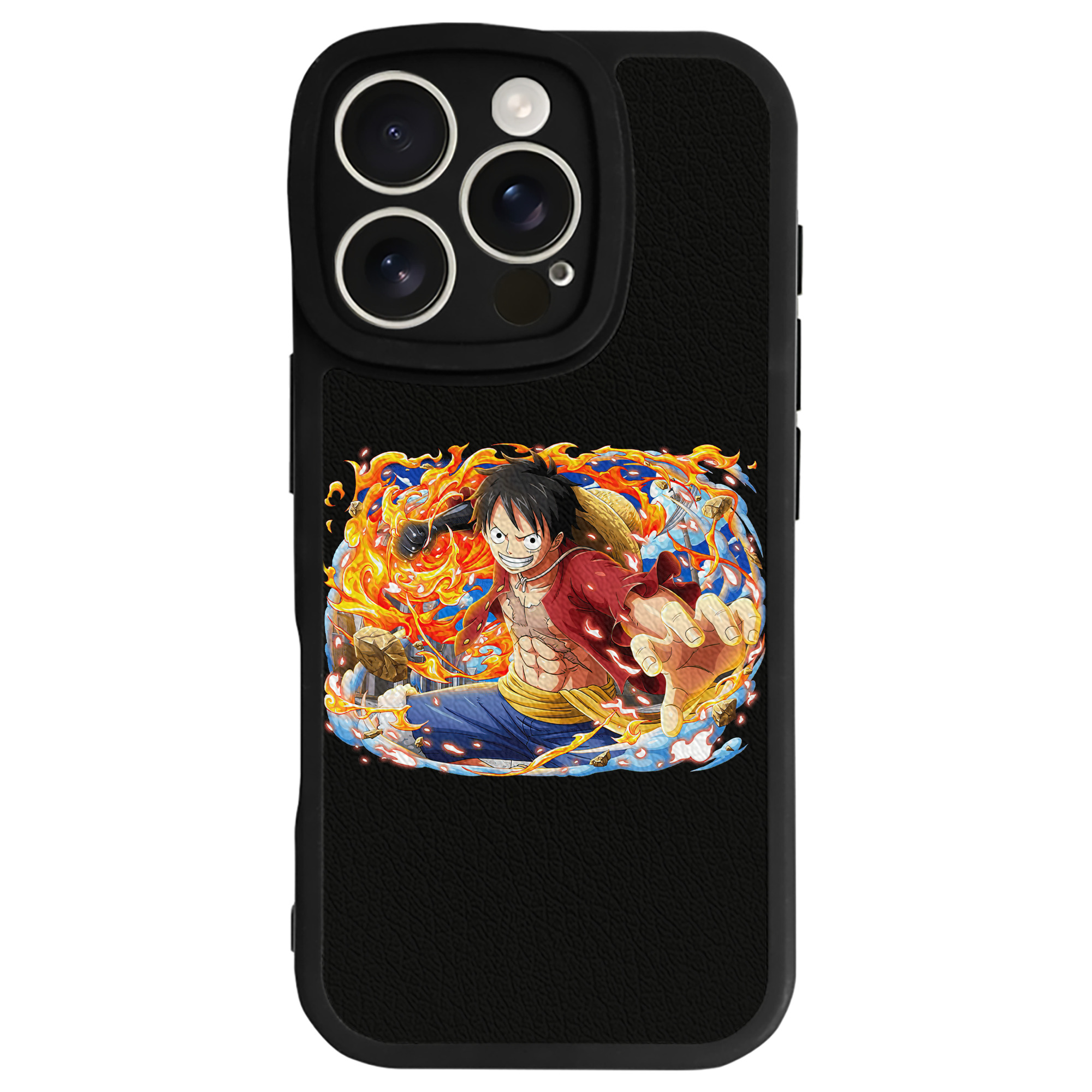 （画像用） ワンピース モンキー・D・ルフィ ONE PIECE Monkey D. Luffy 【iPhone 16シリーズ対応】シリコンスマホケース（レザー調） 材質：シリコン